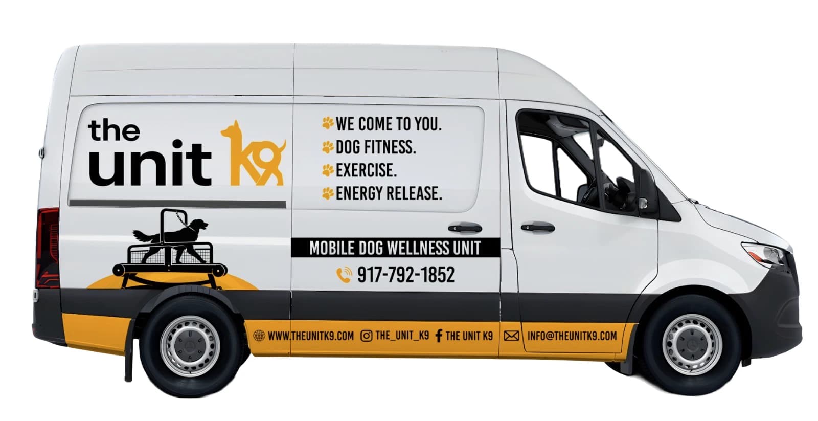 The Unit K9 mobile dog gym van with branded wrap
